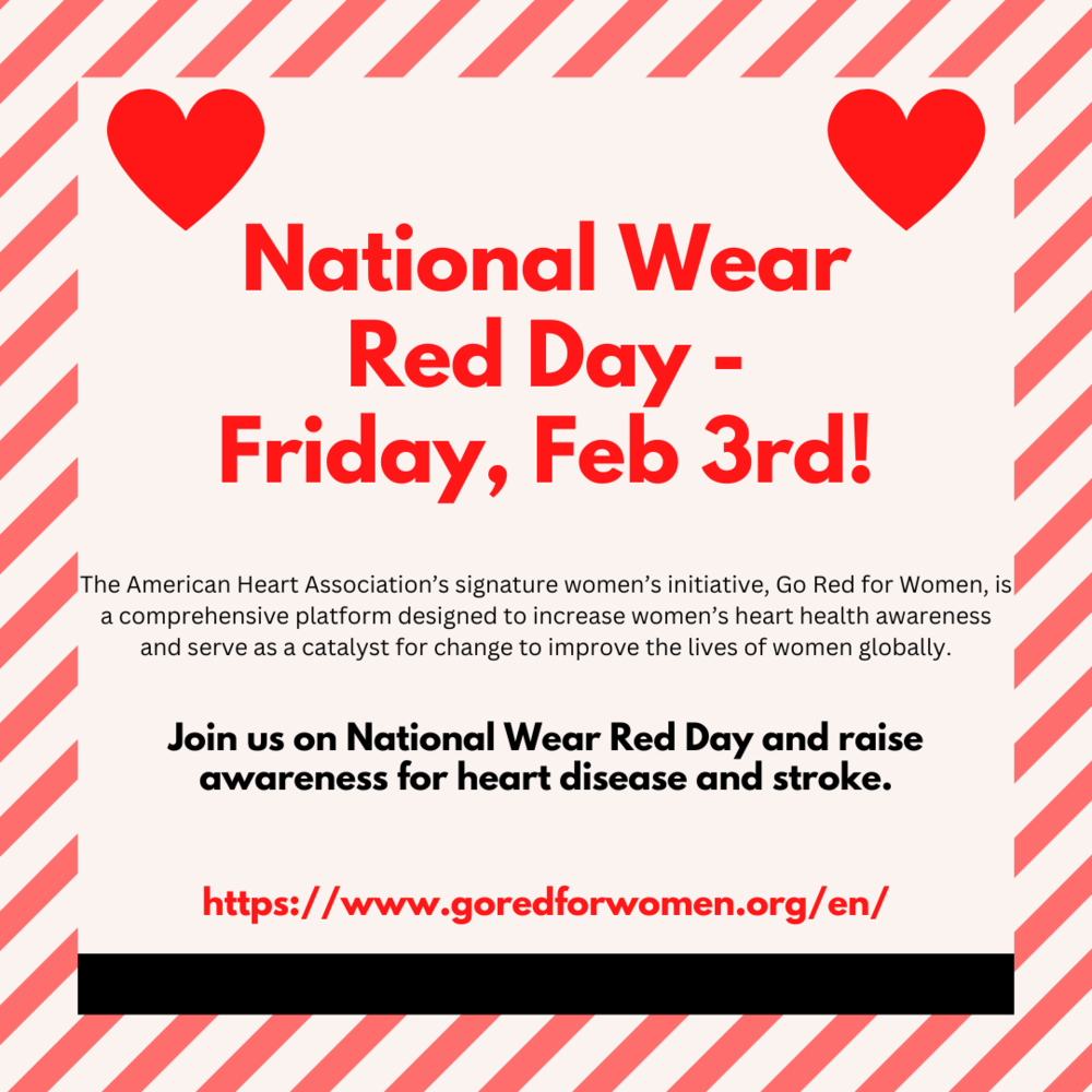 National Wear Red Day - Friday 2/3