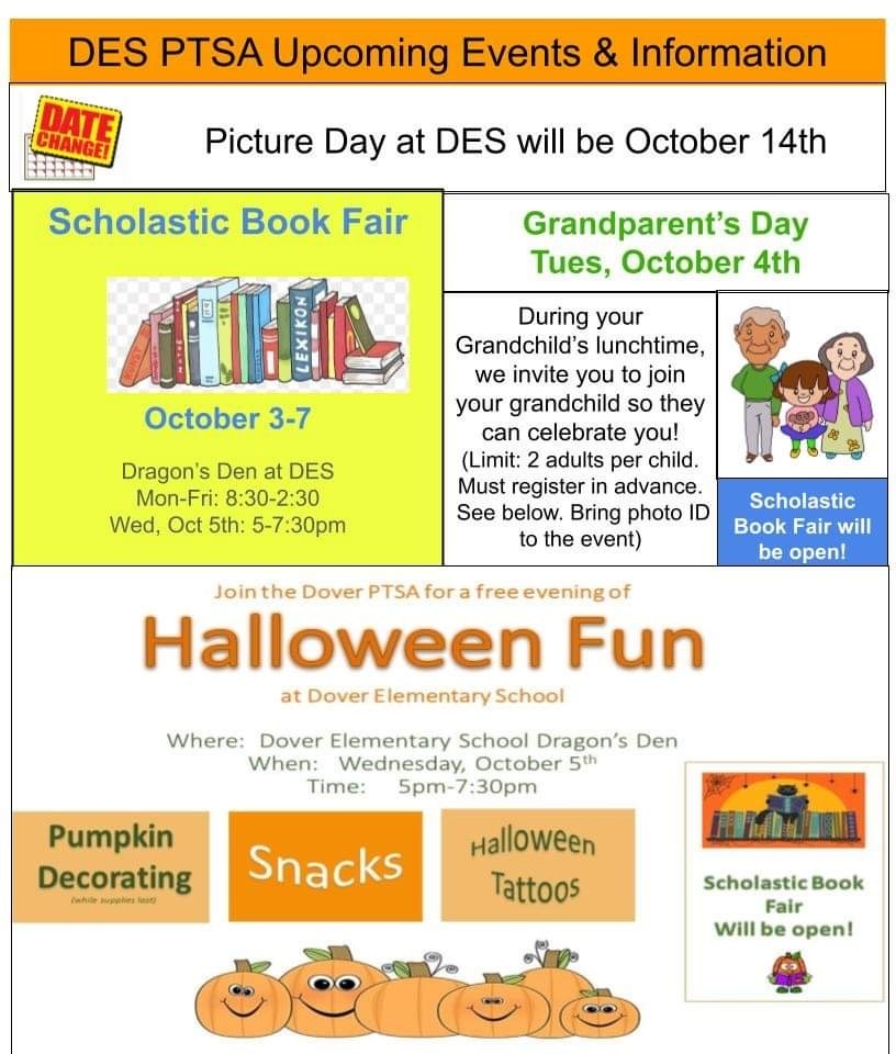DES PTSA Upcoming Events and Information