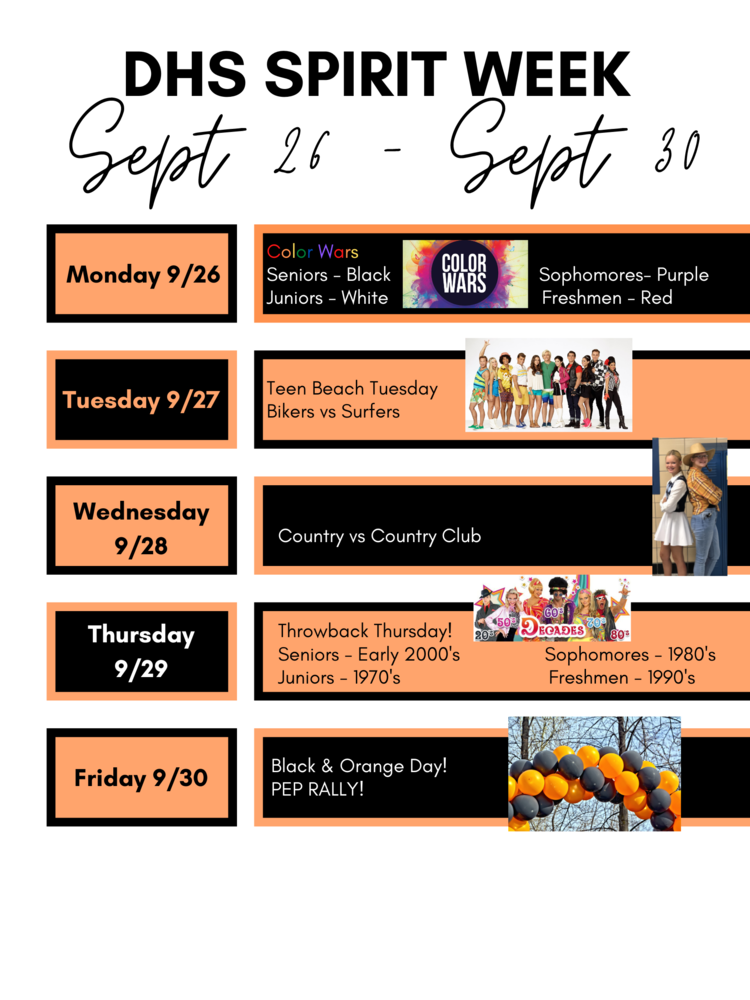 DHS Spirit Week - September 26-September 30